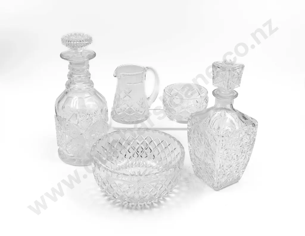 Qty of Assorted Crystal and Glassware including Two Decanters Image 1++