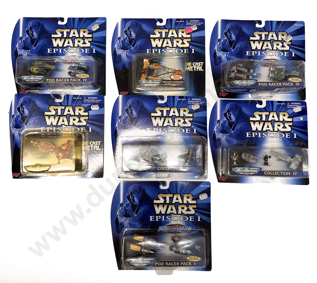 Star Wars Episode I Micro Machines Pod Racers x 7 Image 1++