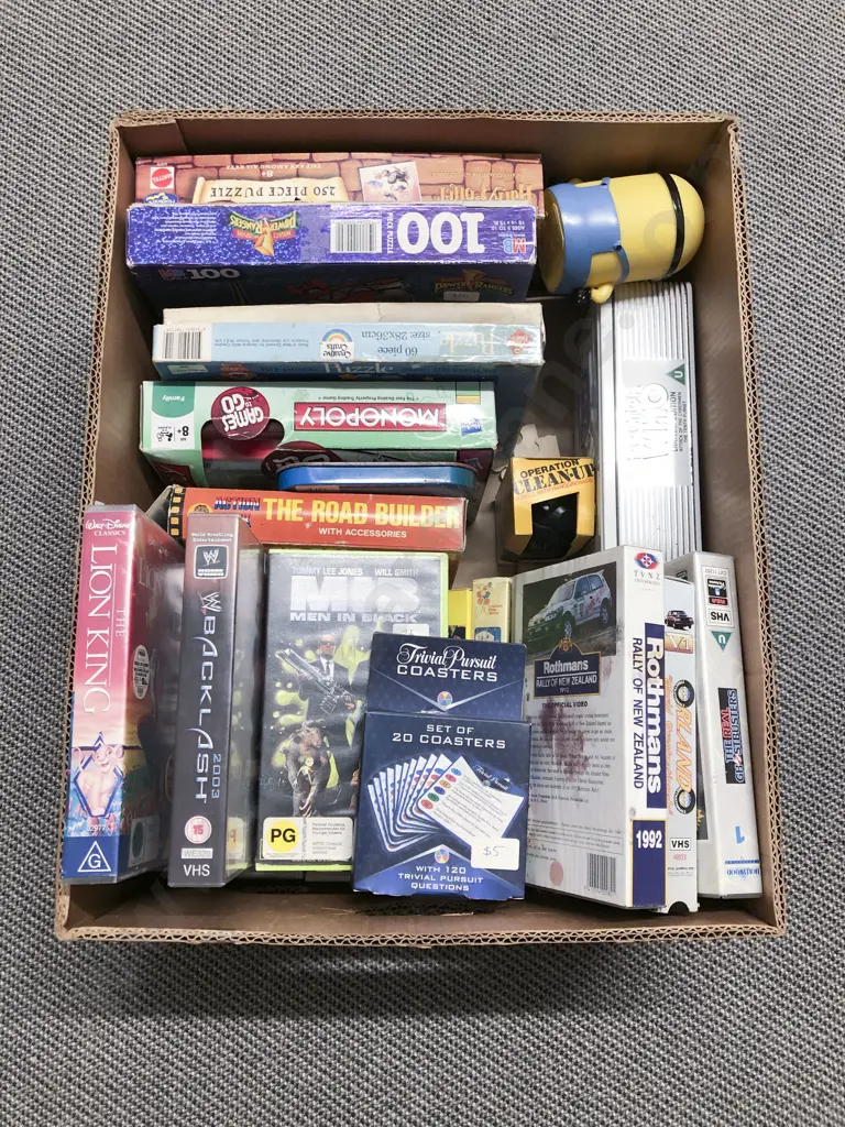 Assorted Puzzles with Games and VHS Etc Image 1++