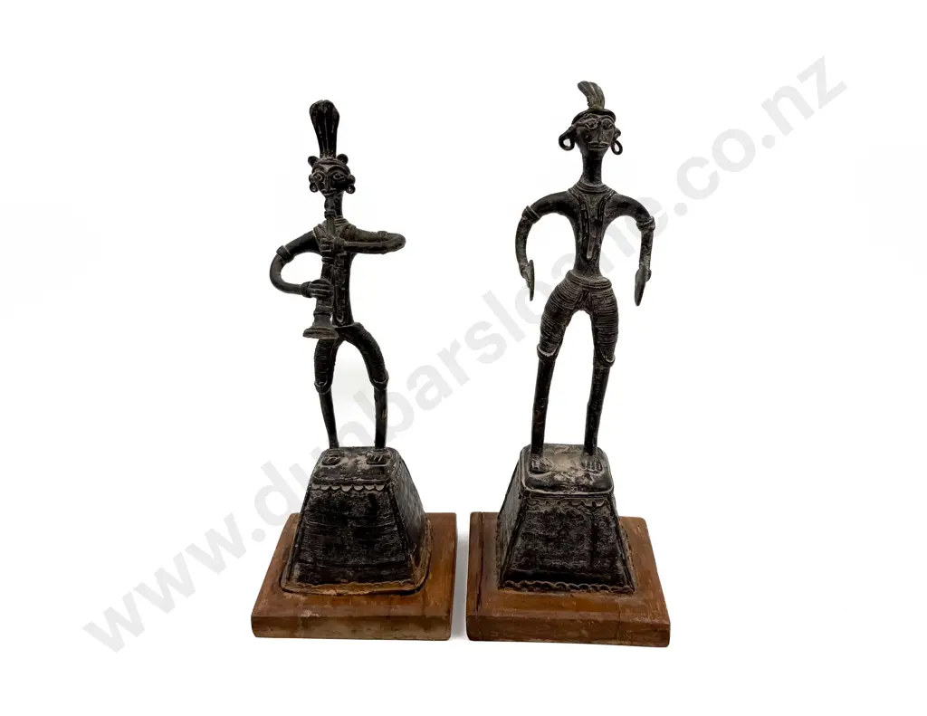 Two Indian Tribal Dhokra Type Figures Image 1++