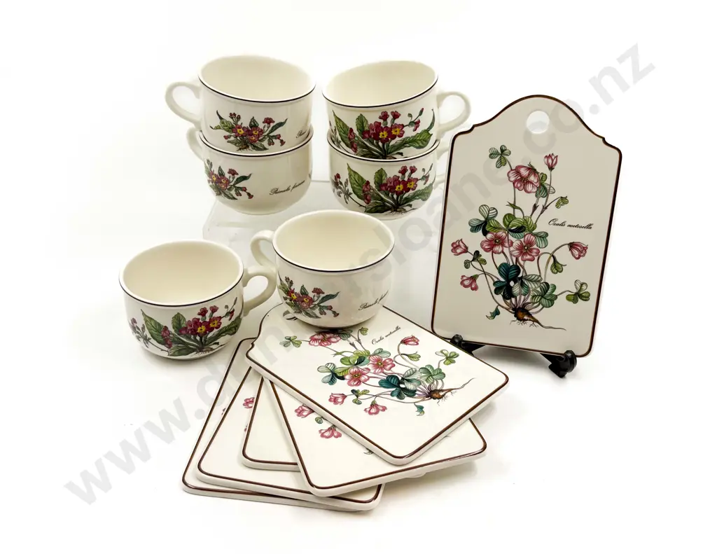 Villeroy & Boch "Botanica" Pattern - 6 x Mugs and 6 x Cheese Boards/Trivets Image 1++
