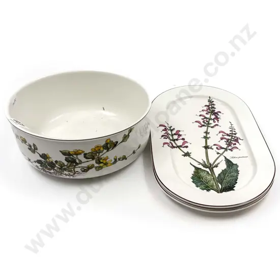 Villeroy & Boch "Botanica" Pattern - Serving Bowl with Pair of Oblong Sandwich Trays
