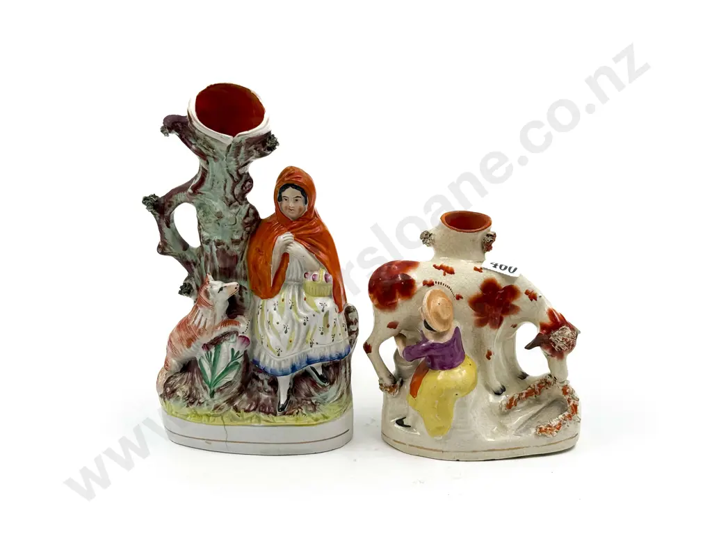 Two Staffordshire Figural Specimen Vases Image 1++
