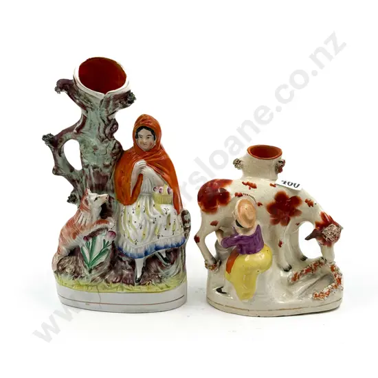 Two Staffordshire Figural Specimen Vases