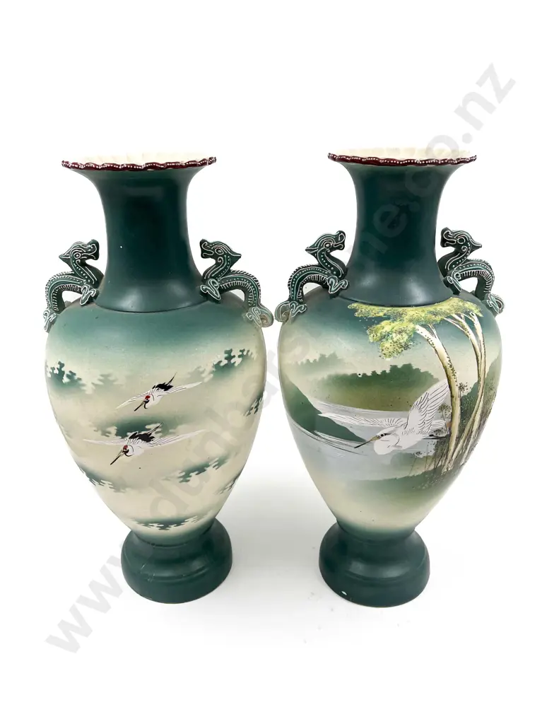 Pair Japanese Mantel Vases Image 1++