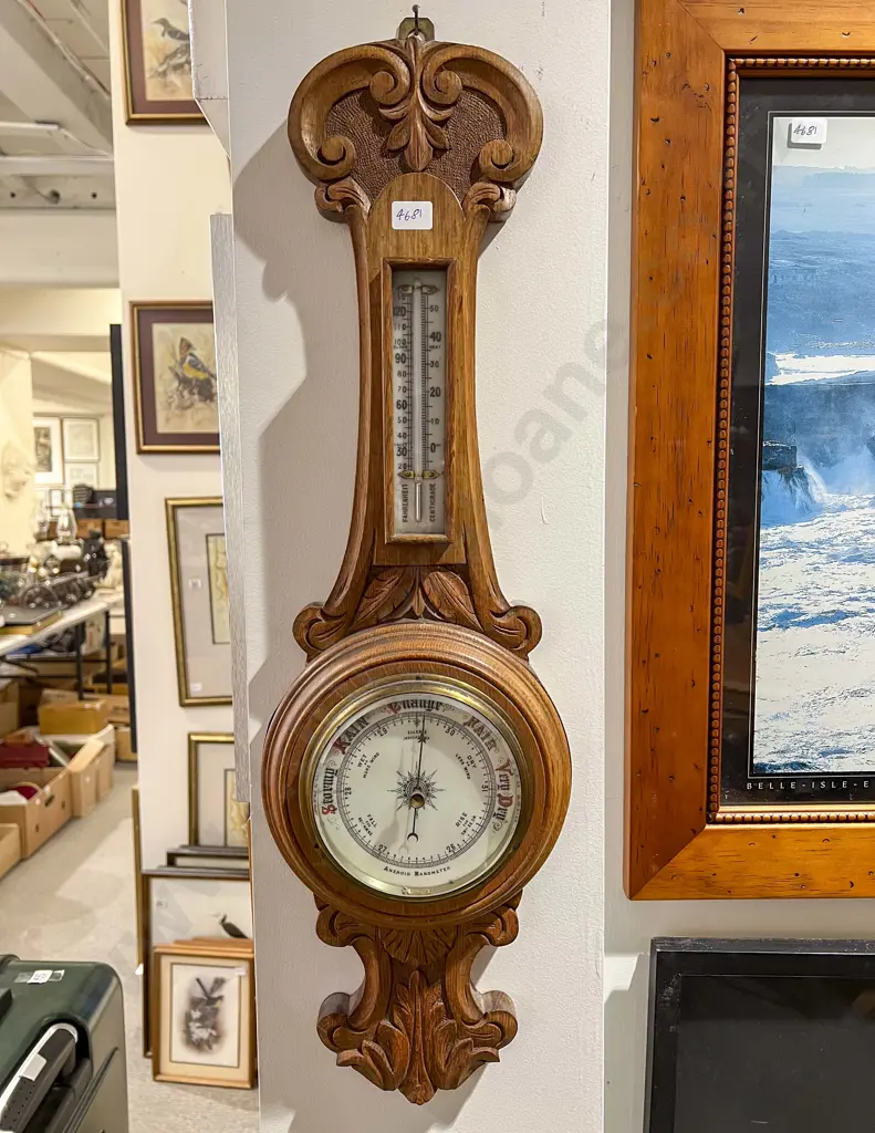 Carved Wall Barometer Image 1++