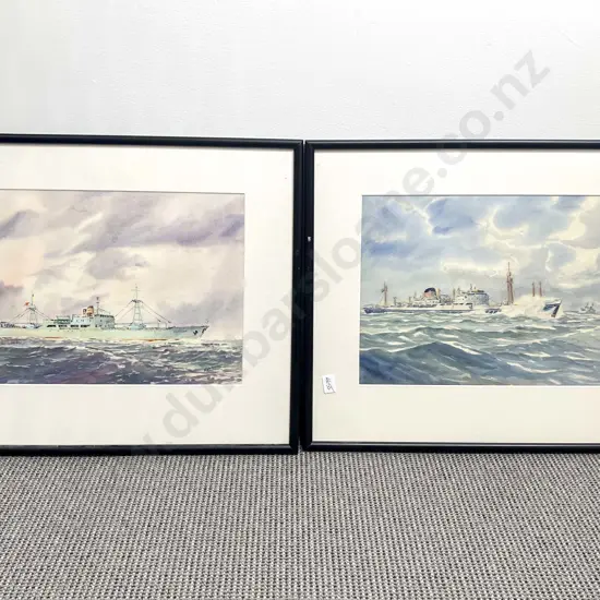Pair of Nautical Watercolours by R D Morris