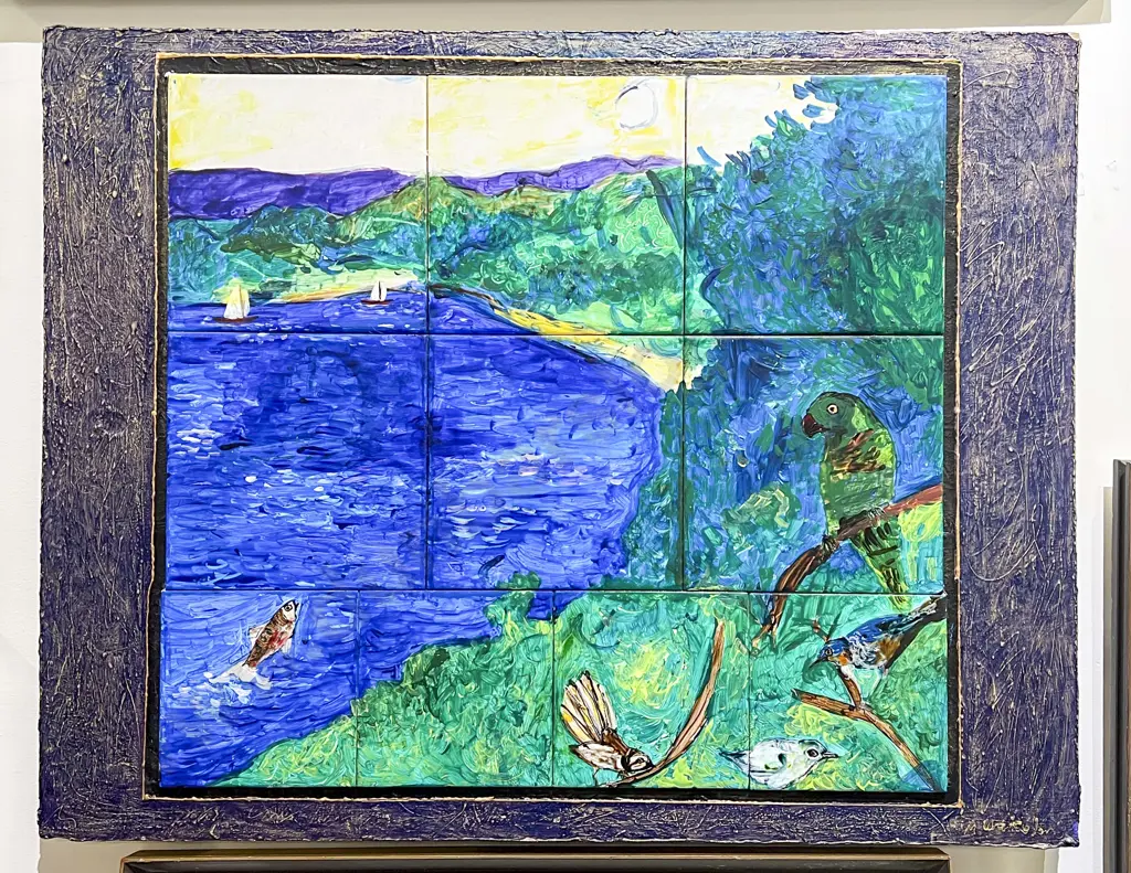 M Wakelin - Landscape - Painted Tiles on Board Image 1++