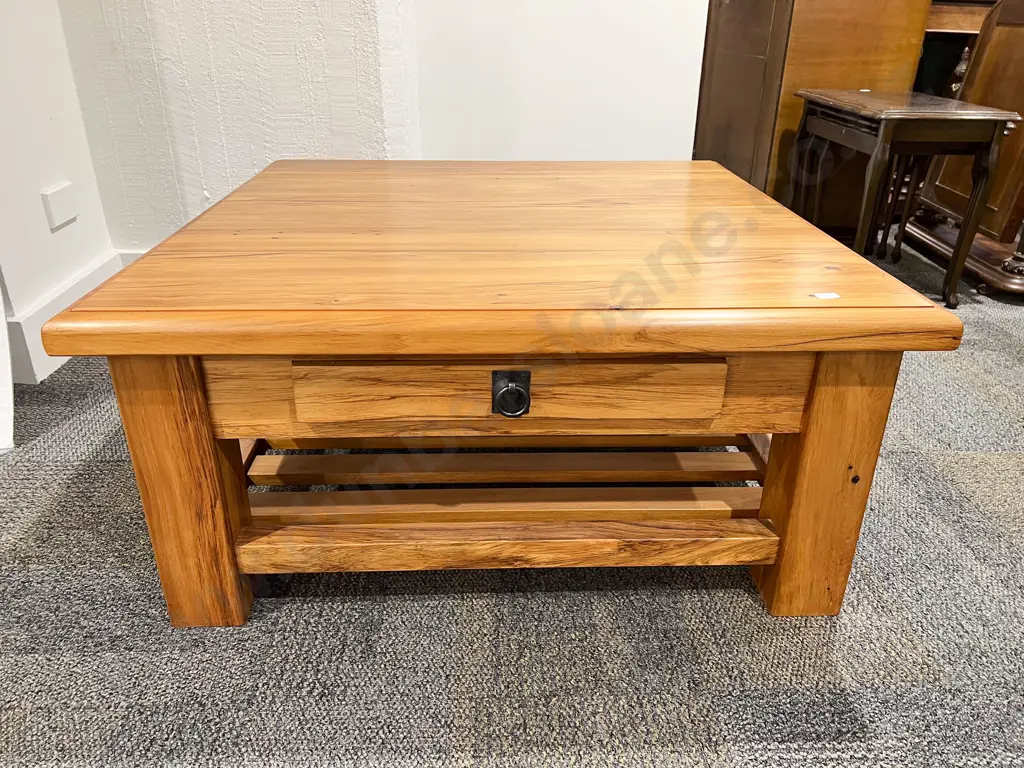 Modern Square Rimu Coffee Table Image 1++