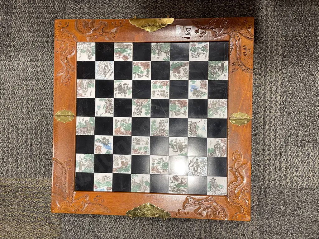 Chinese Folding Chess Board & Pieces Image 1++
