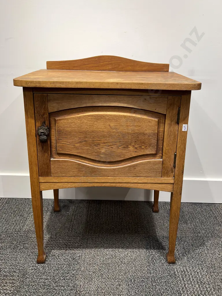 Oak Mirror Back Dressing Chest Pot Cupboard & Stool Image 1++