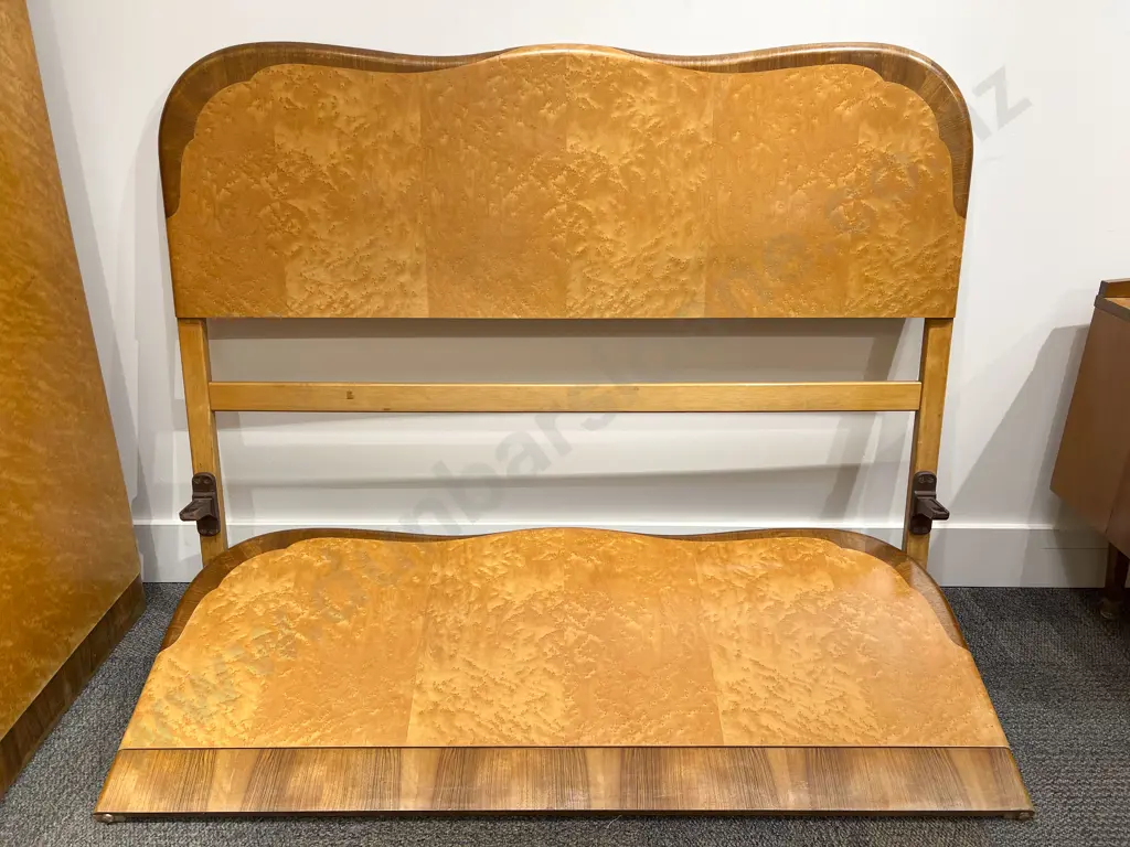 Post War Glam Birds Eye Maple Bedroom Suite Image 1++