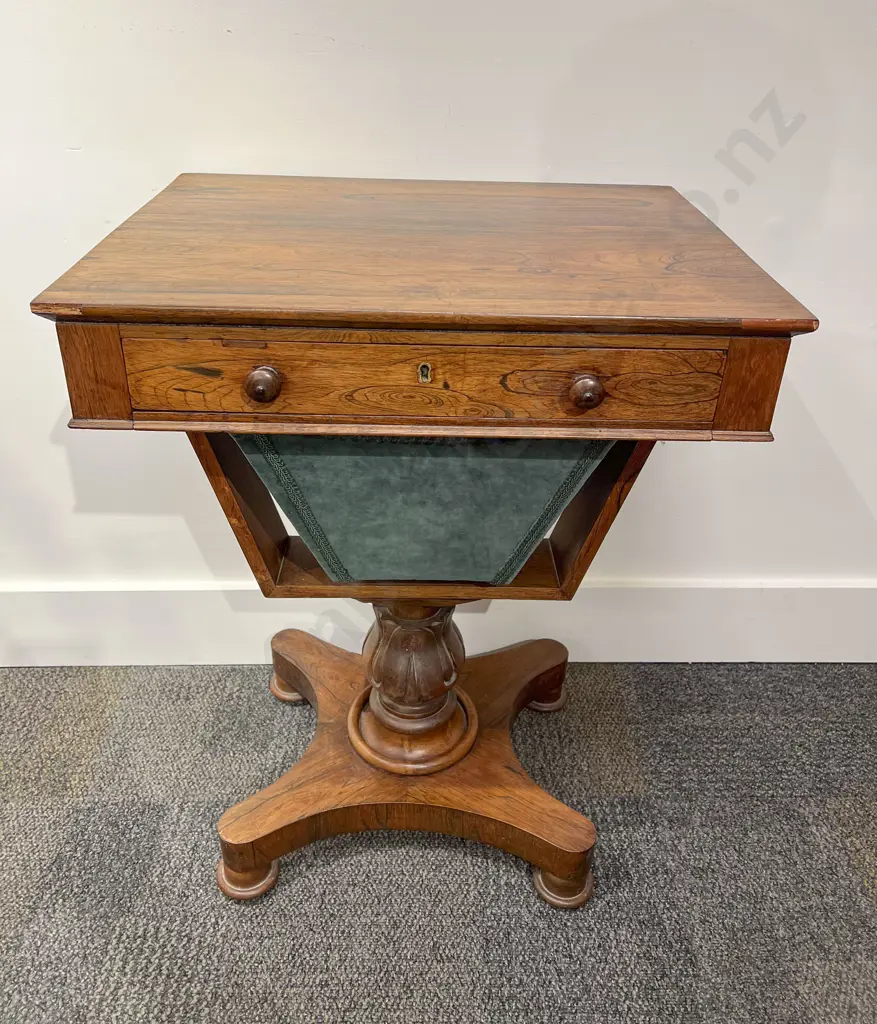 C19th Rosewood Sewing Table Image 1++