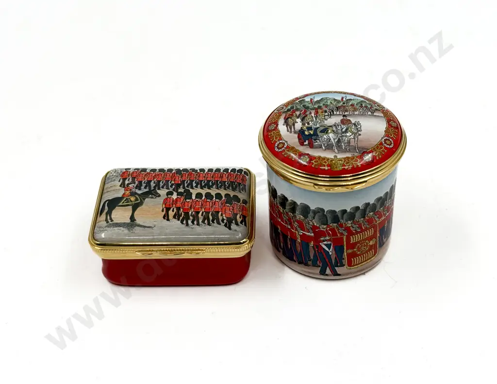 Two Halcyon Days Enamels Trinket Boxes Image 1++