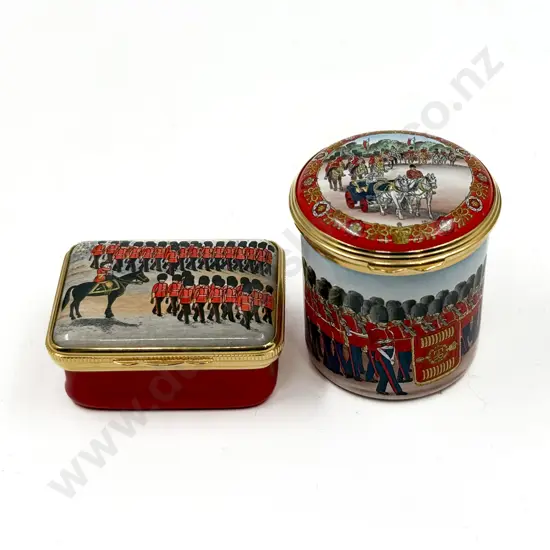 Two Halcyon Days Enamels Trinket Boxes
