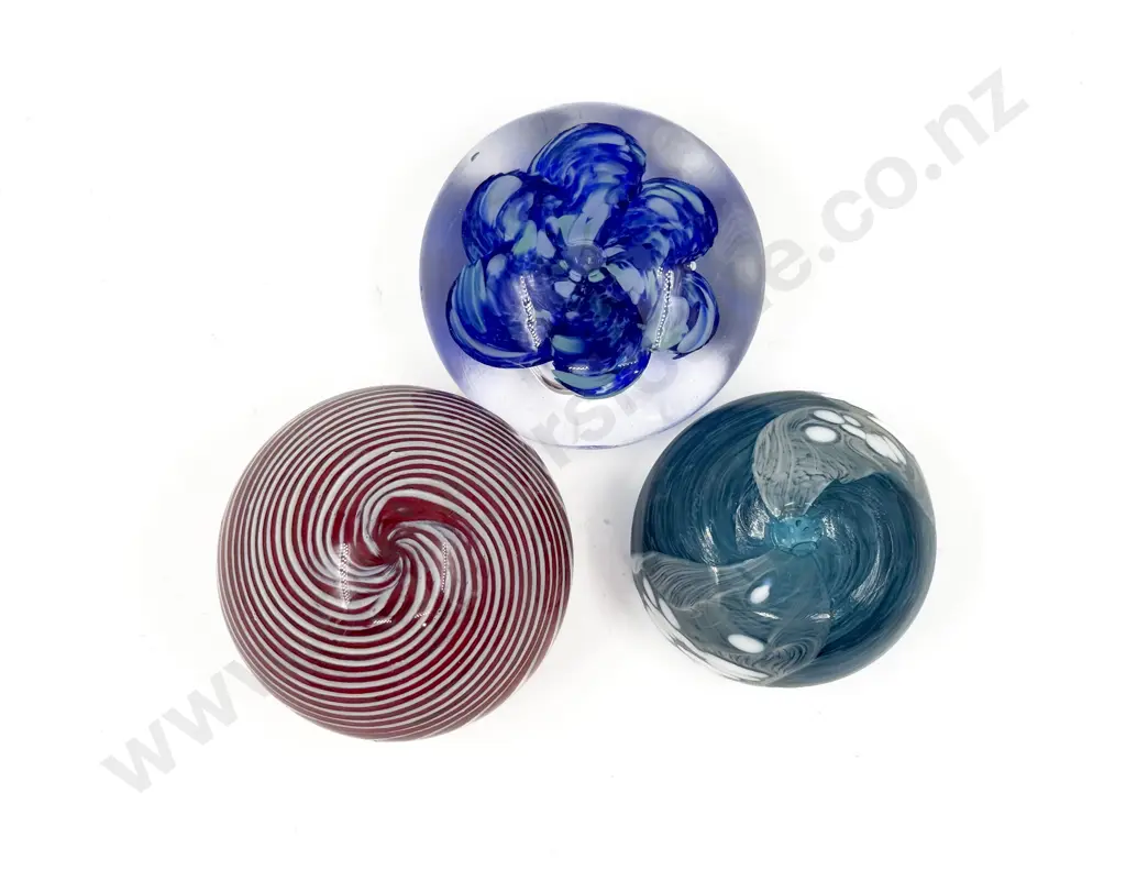 Three Art Glass Paperweights Image 1++