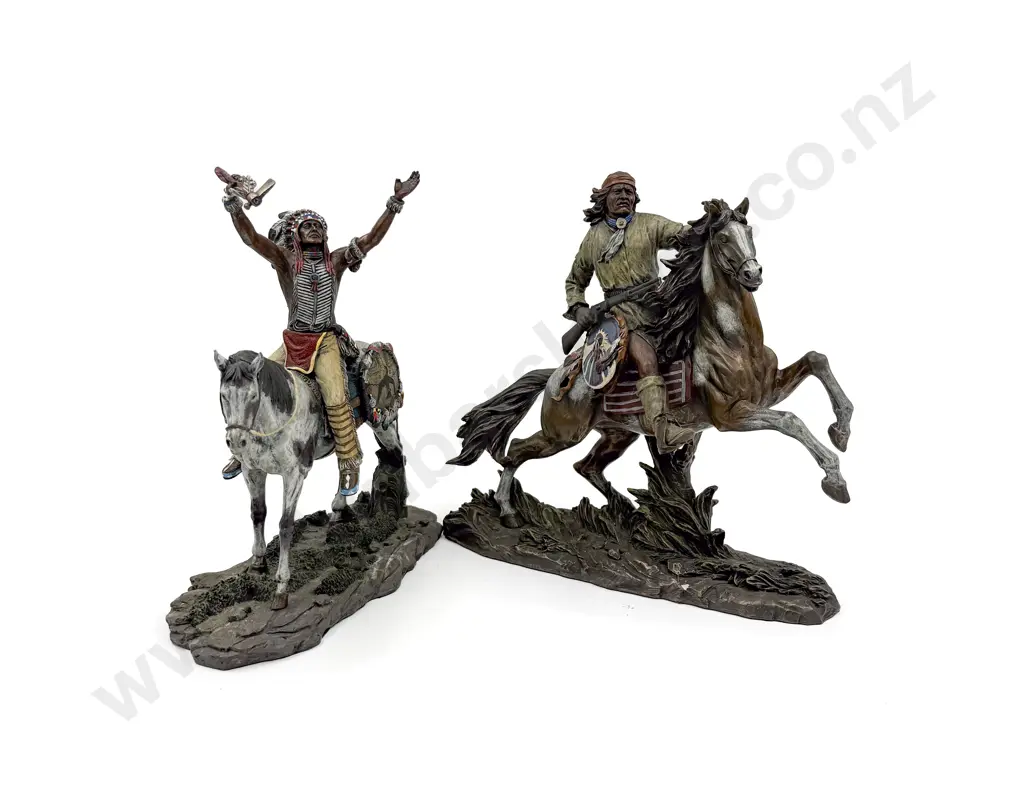 Two Native American Figures on Horseback Image 1++