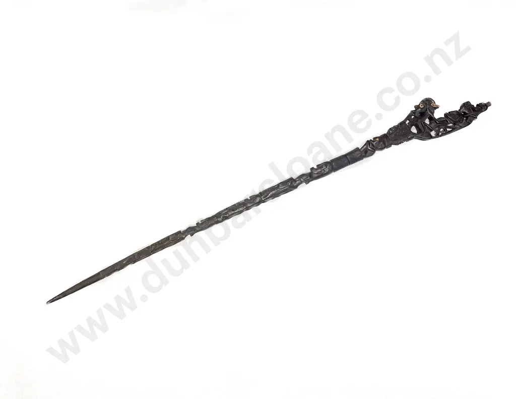 Carved Polynesian hardwood staff Image 1++