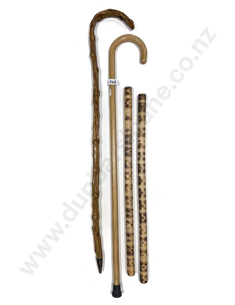 Two Vintage Wooden Walking Sticks together with other Image 1++