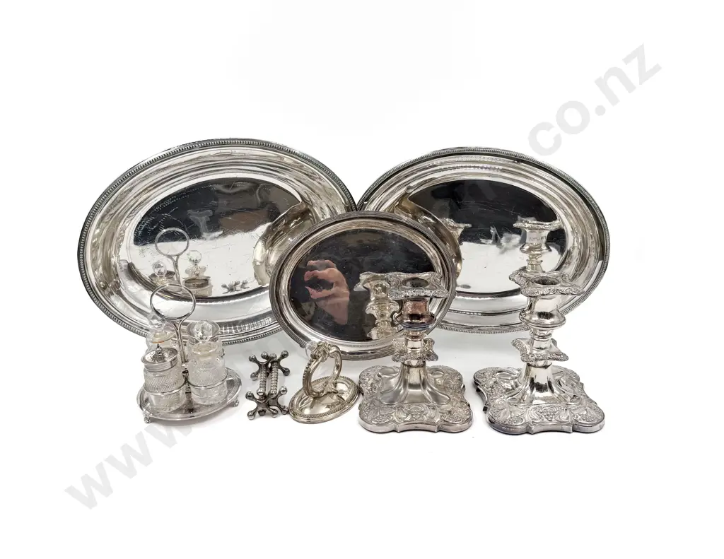 Pair of Candle Sticks with Cruet Set and Lidded Tureen Image 1++