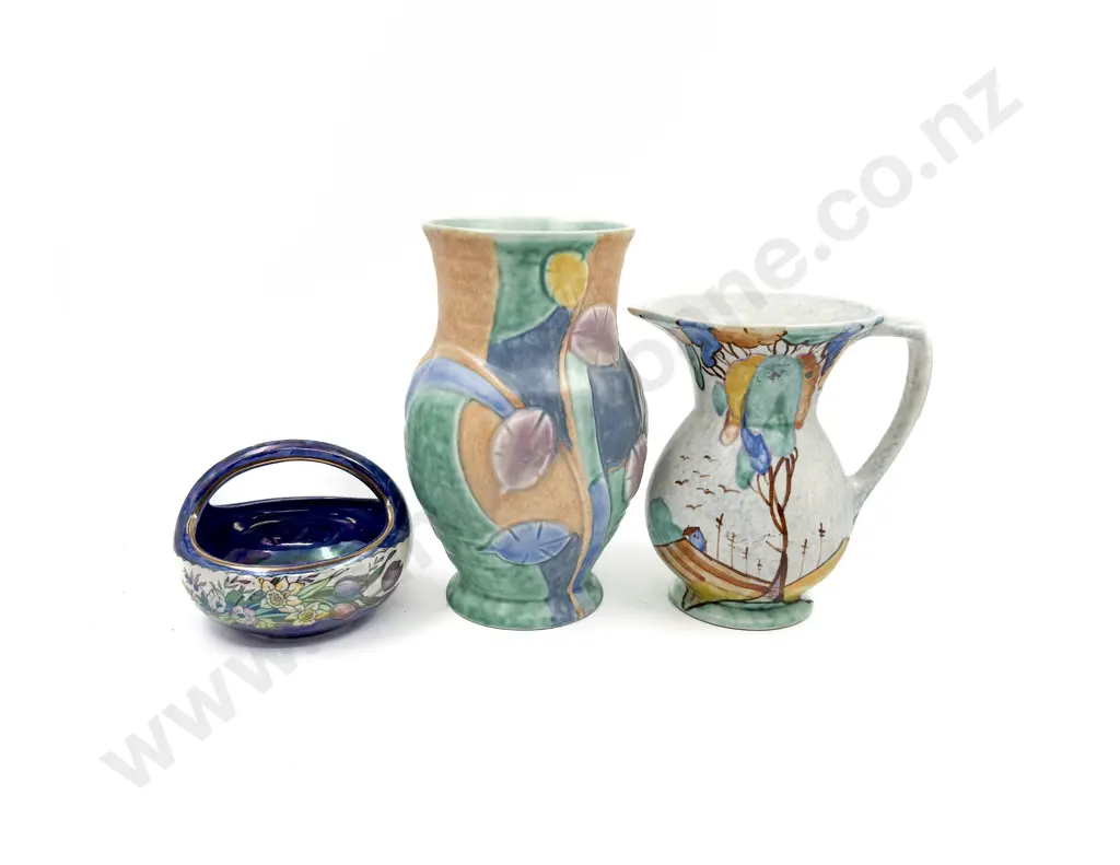 Beswick Vase and Jug together with Maling Basket Image 1++