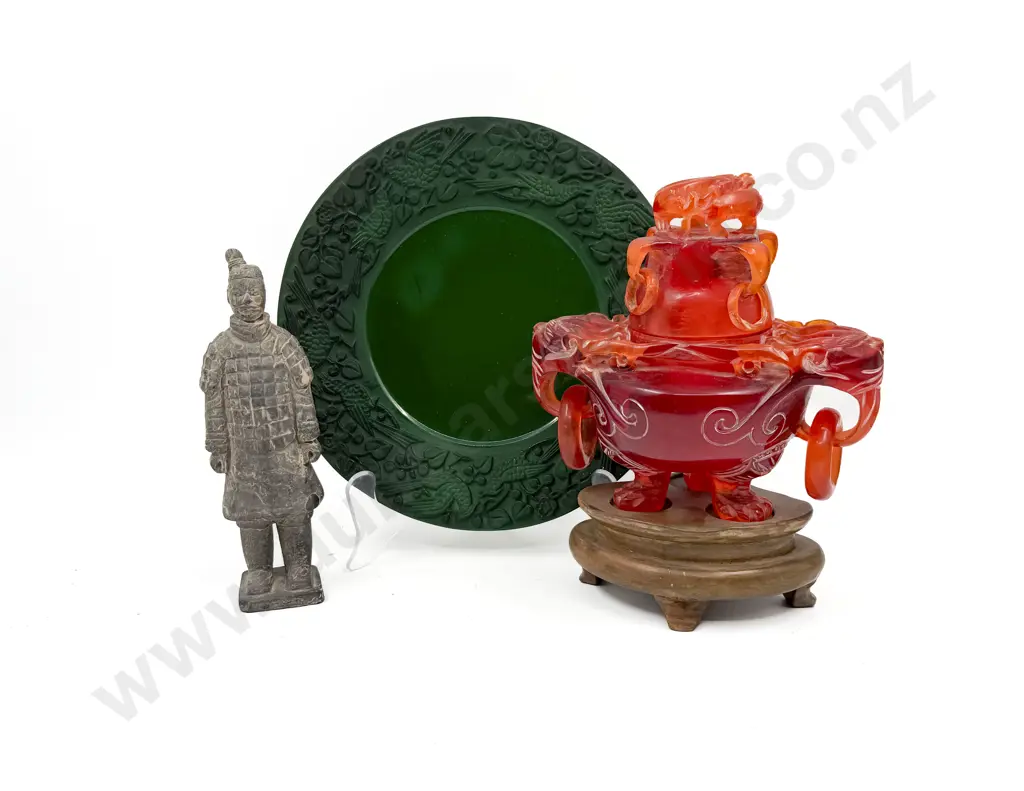 Resin Sensor On Czech Glass Plate with Figure Image 1++