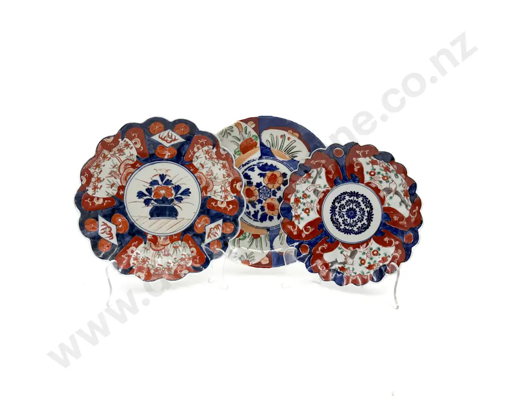 Three Assorted Imari Pattern Plates Image 1++