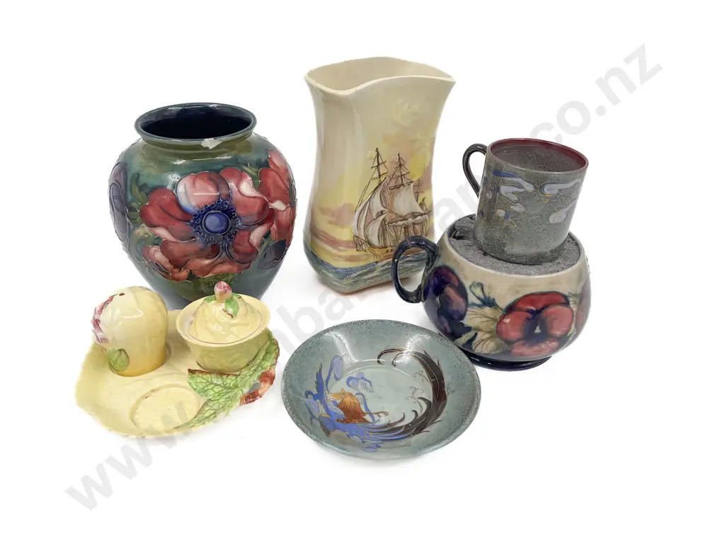 Two Moorcroft Vases With RD Titanian Coffee Can and Saucer and Assorted (ALL FAULTS) Image 1++