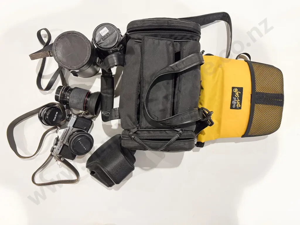 Pentax Camera With Camera Bags and Assorted Lenses/accessories Etc Image 1++