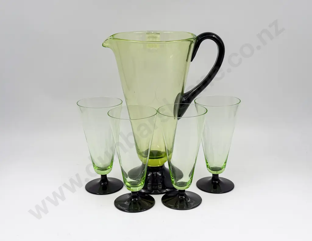 Uranium Glass Lemonade Set Image 1++