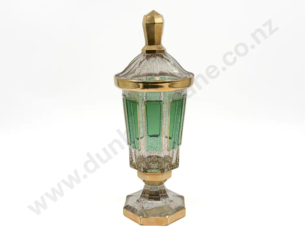 Czech Cut Glass Pedestal Jar Image 1++