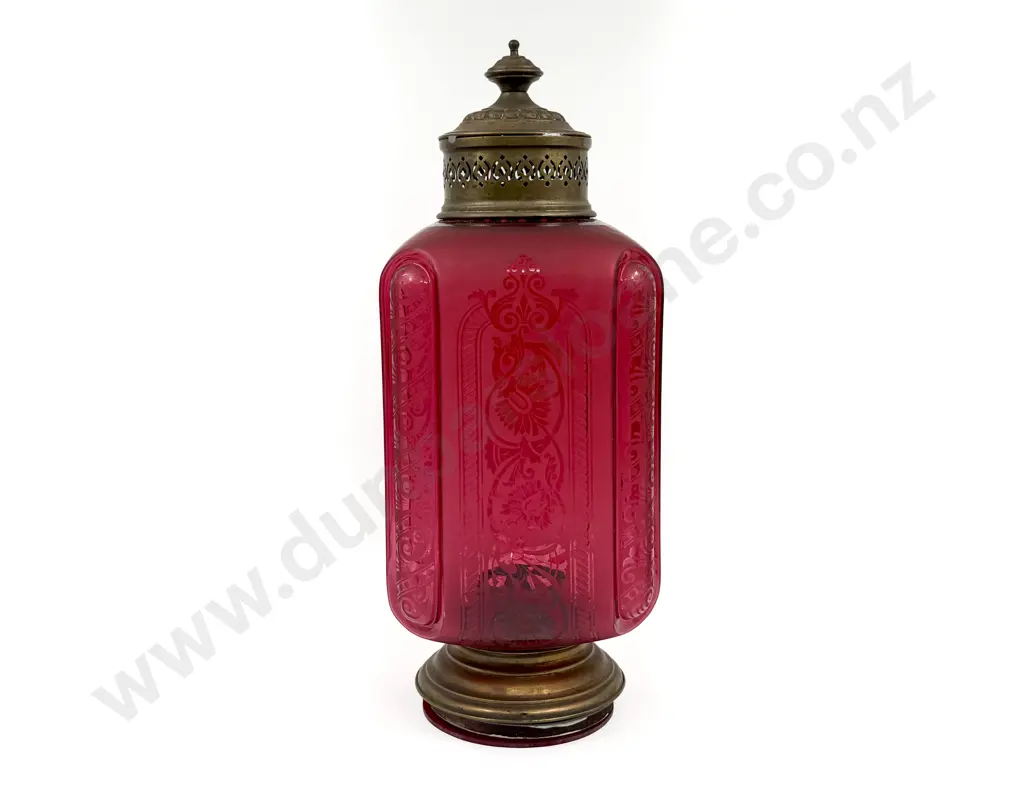 Large Cranberry Glass Celling Light Image 1++