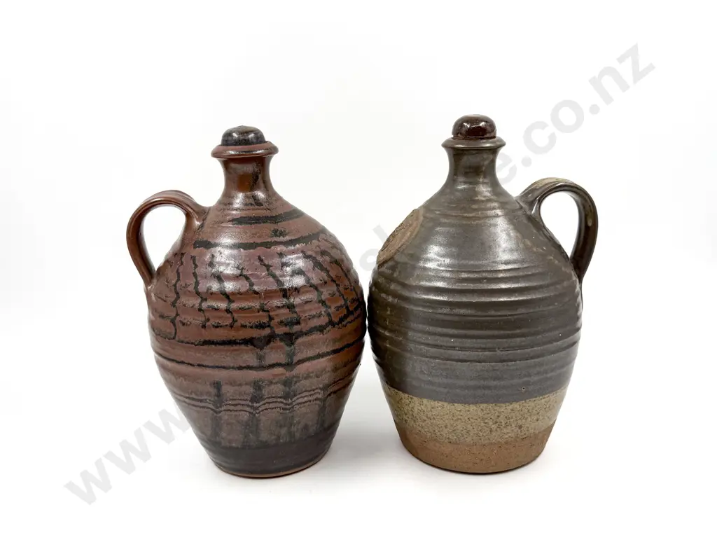 Two Estelle Martin NZ Pottery Flagons Image 1++