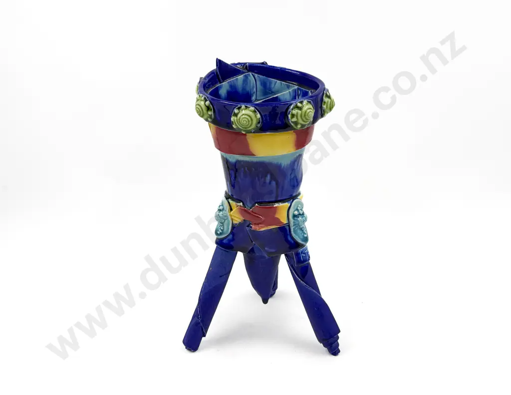Katie Gold Mixed Media Pottery Form Image 1++