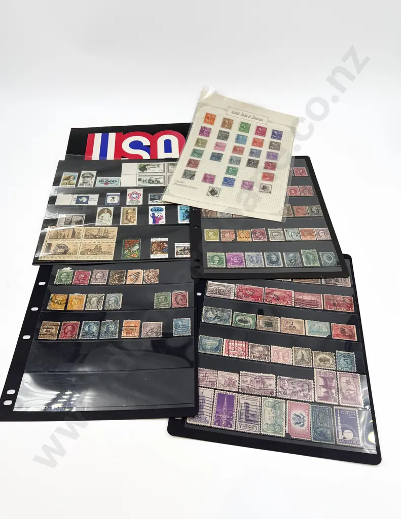 USA Twelve Album and Stock Book Pages Early Stamps and 1971 Special Issue Image 1++
