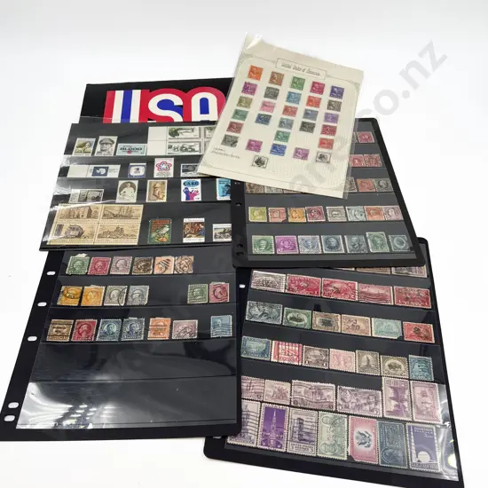 USA Twelve Album and Stock Book Pages Early Stamps and 1971 Special Issue