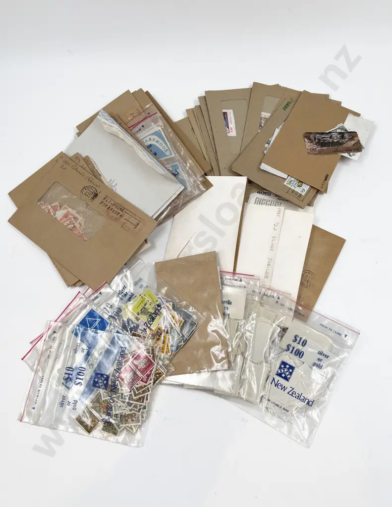 NZ Loose Semi Sorted Stamps including Christmas Postal Histories and Assorted Image 1++