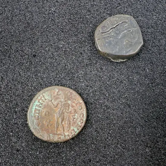 Roman Coin of Licinius (AD308-324) and Old Islamic Coin