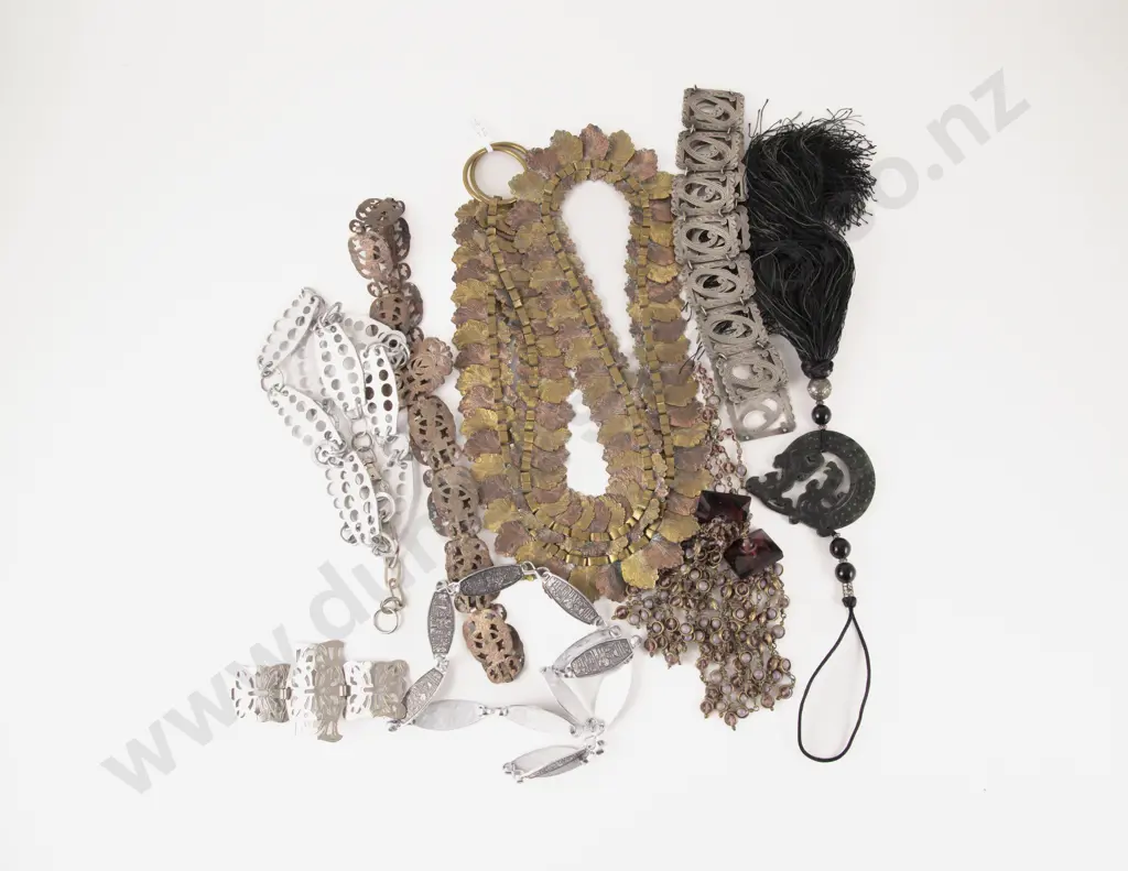 Antique Curtain Tie Back Tassels and Metal Belts and Pieces Image 1++