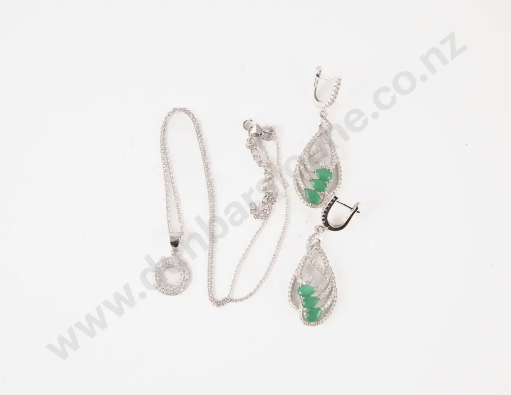 S/S Crystal Necklace and Pair Earrings Image 1++