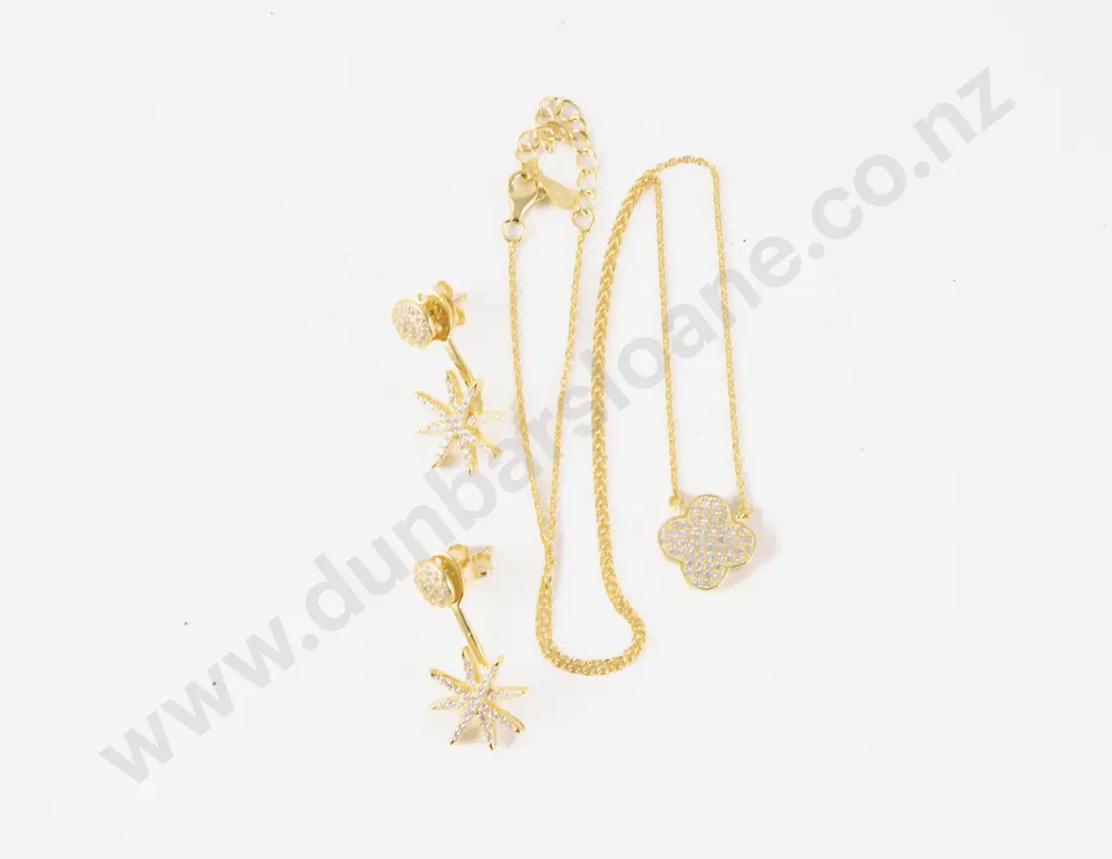 S/S Crystal Necklace and Pair Earrings Image 1++