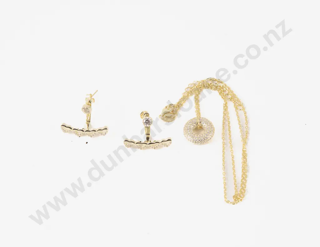 S/S Crystal Necklace and Pair Earrings Image 1++