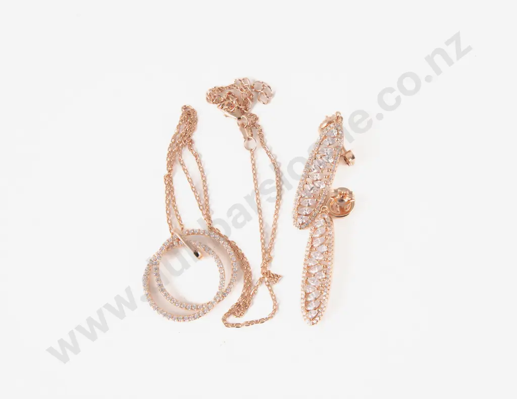 S/S Crystal Necklace and Pair Earrings Image 1++