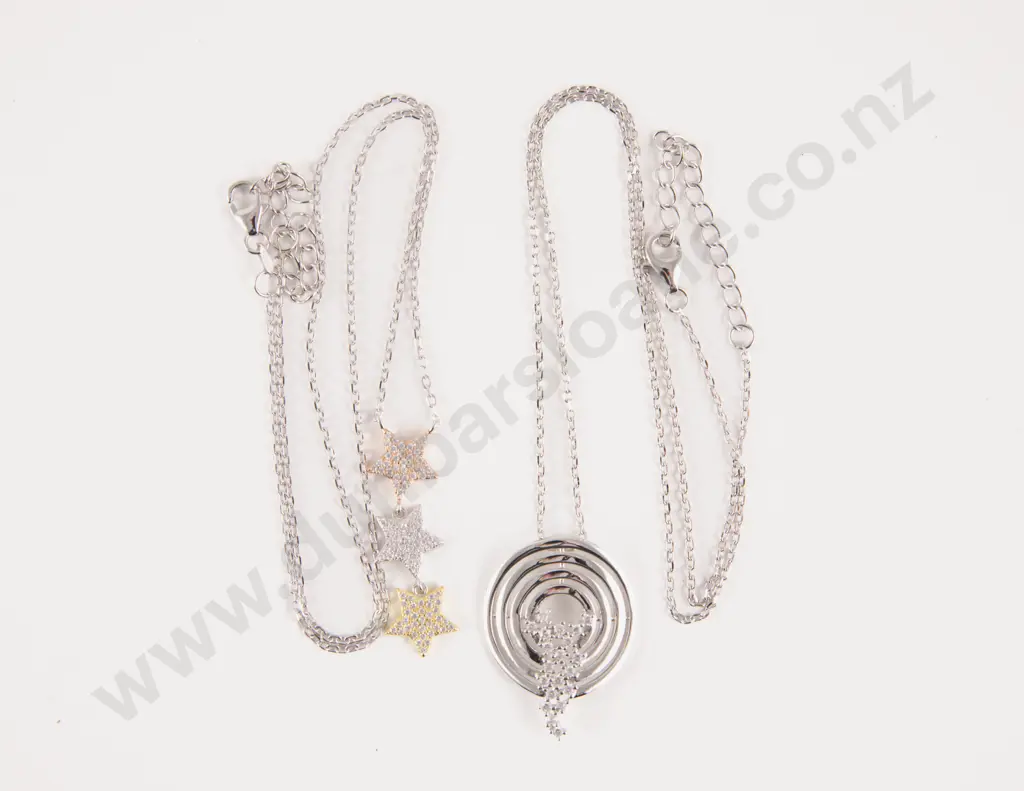 Two S/S Crystal Star Necklaces Image 1++