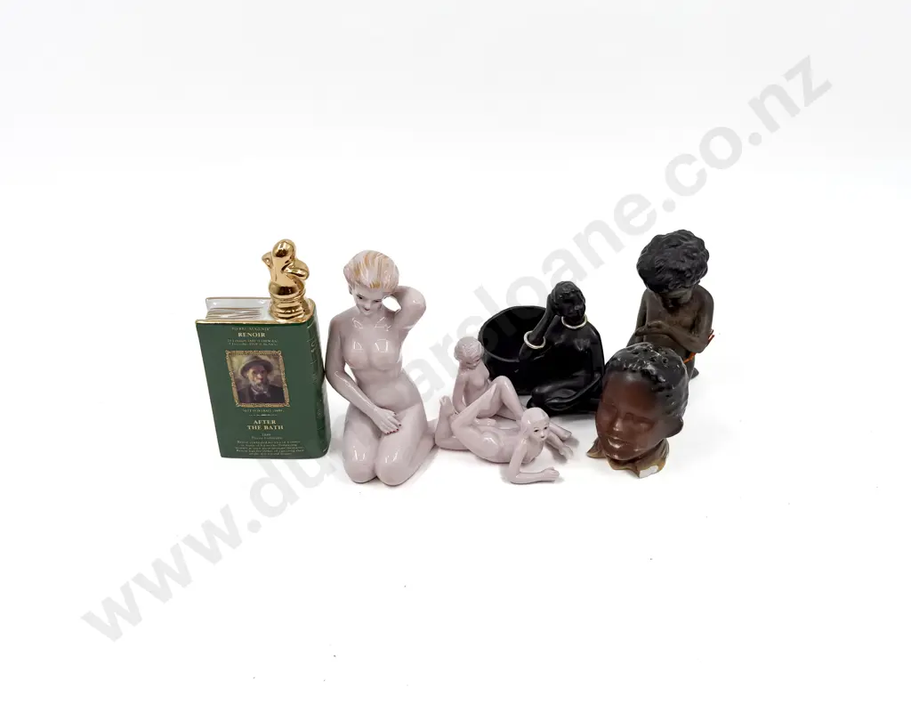 Three China Nude Bathing Beauties with novelty figures and miniature Image 1++