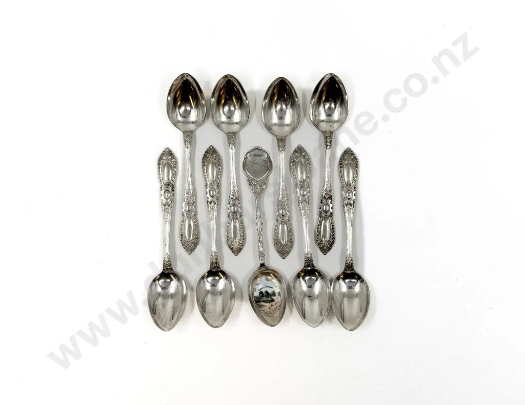 Nine Silver Tea Spoons Image 1++