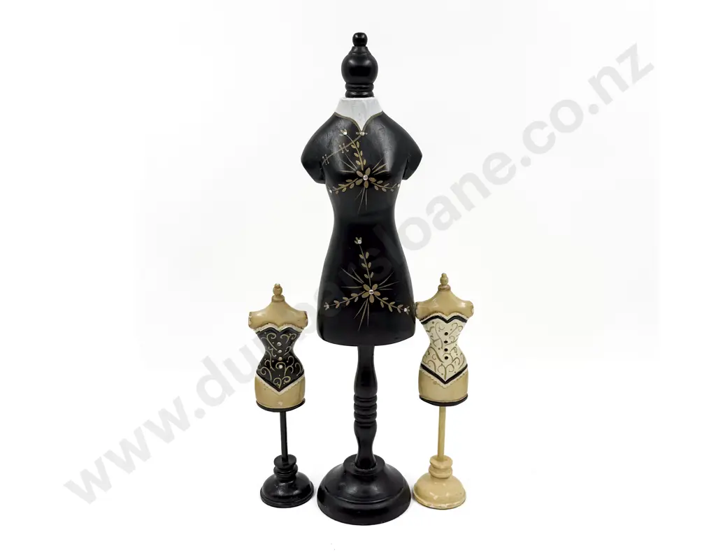 Three Small Assorted Handpainted Mannequin Torso Image 1++