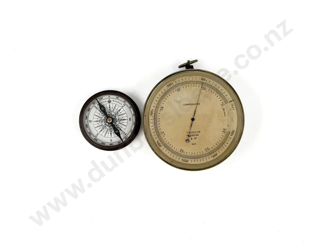 Stanley London Pocket Compass together with Vintage Gauge Image 1++