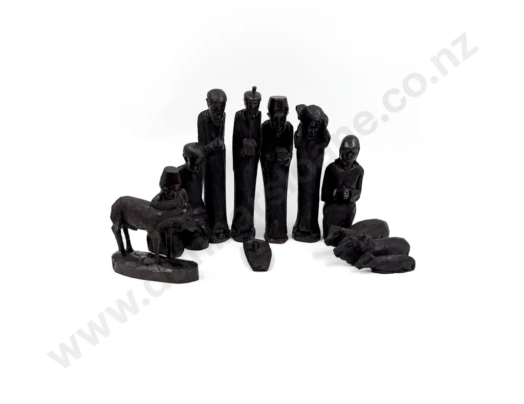 Carved African Nativity Scene Image 1++