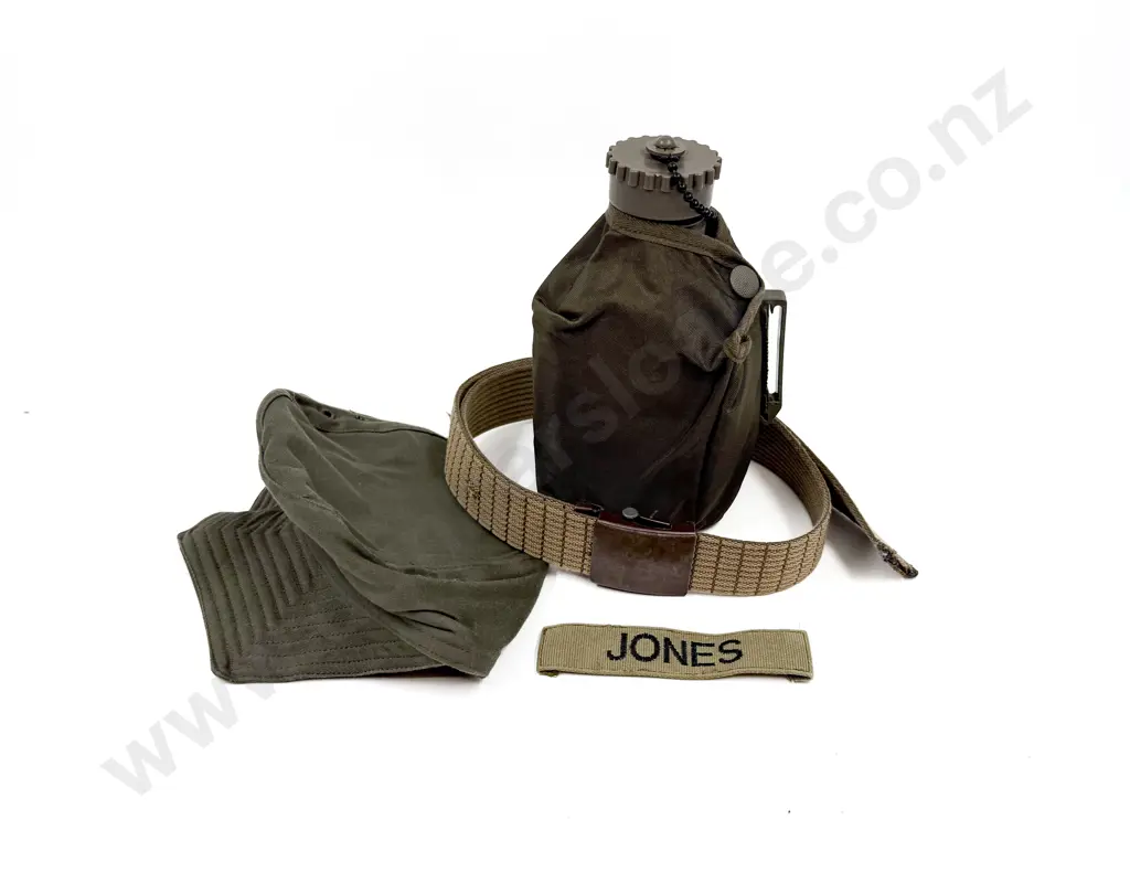 Military Thermos 1975 Cap and Webbing Belt Image 1++